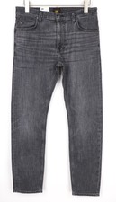 LEE Rider Men Jeans W32/L32 Slim Fit Washed 5-Pocket Grey Cotton Stretch Denim