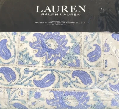 Ralph Lauren CALLEN Floral KING Duvet Cover & 3/Euro Sham Set 6 PCs Blue/ Green - Image 1 of 4