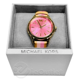 NEU Michael Kors MK Damen Lexington Analog Rosa Streifen Leder Uhr-MK2809 - Bild 1 von 6
