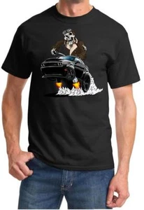 SRT Demon Challenger Pilot Skeleton Black Car Design Tshirt NEW - Picture 1 of 12