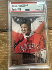 2018 Stadium Club RC #138 Shohei Ohtani At Podium Angels PSA 9 Mint - Picture 1 of 2