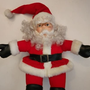 Vintage Rennoc Santa Claus Plush Doll Rubber Face Santa's Best 17" - Picture 1 of 10