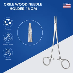 Crile Wood Needle Holder 18 cm Stainless Steel Surgical Instruments Germen Grade - Picture 1 of 2