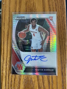 2021 Prizm Draft Picks Hyper Prizm Rookie RC Auto Justin Gorham Houston 