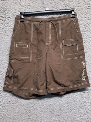 Pantalones Cortos de Tabla Life is Good Para Hombre Marrón Medianos Bolsillos con Cordón Nadar Caminar Foto 1 de 4
