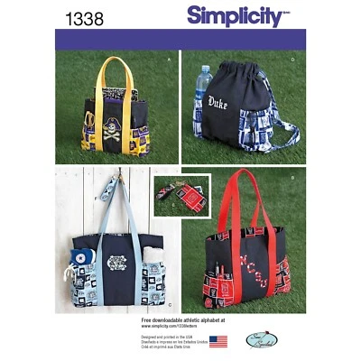 Simplicity 1338 TOTE BAG BACKPACK PURSE Simplicity Sewing Pattern - Image 1 of 4