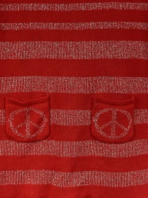 Faded Glory Sweater Dress Red Silver Peace Size Large 10-12 - Image 1 of 4