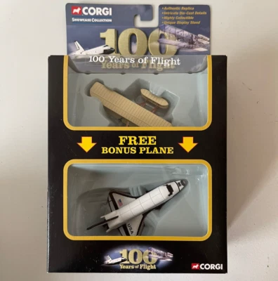 2003 Corgi 100 Years of Flight Wright Flyer Plane Columbia Space Shuttle - Image 1 of 3
