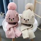 Knitted Knitted Cap Suit Neck Warmer Children Knitted Hat  Girl Boy