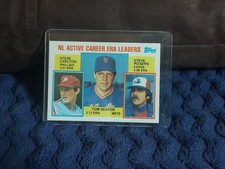 Carlton, Seaver, Rogers 1984 Topps "N.L. ACTIVE CAREER ERA LEADERS" Card #708