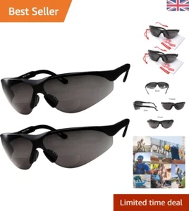 Stylish Black Bifocal Safety Sunglasses - UV Protection with Custom Fit Design - Picture 1 of 6