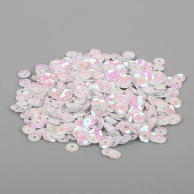 1200pcs 6mm Round Loose Sequins Glitter Shiny Sew on For Wedding Dress Hat DIY - Image 1 of 4