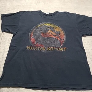 Mortal Kombat Video Game Movie Shirt Men's XL Dragon Logo Heavyweight Jezees - Picture 1 of 10