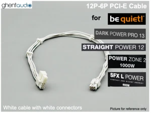 📏24" White PCI-E (GPU) 6P Cable for Be Quiet!: Dark Power 13, Pure Power 12 M - Afbeelding 1 van 1