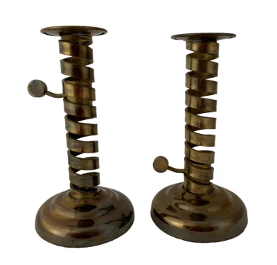 Пара Винтажных Медных и Латунных Подсвечников LAURENCE BUTLER Крысиный Хвост РЕДКИЕ - Изображение 1 из 4