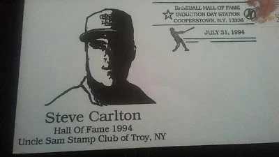 STAMP COVER. . STEVE CARLTON.. JULY 31 1994. . 29 CENT STAMP  - Image 1 of 4