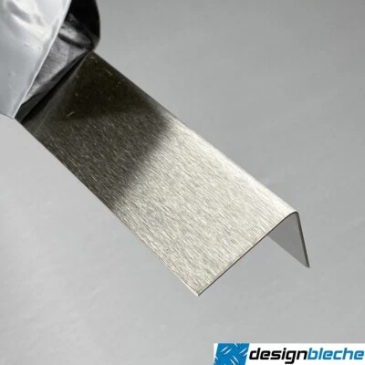 DESIGNBLECHE Edelstahl Profil Winkel 0,8mm Winkelleiste Metall K240V2A Geschliffen Eckschutz