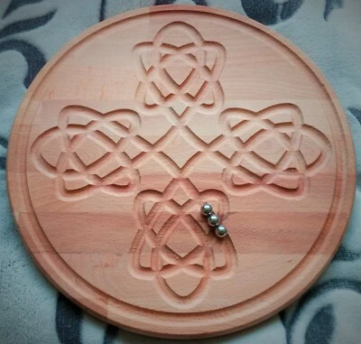 Labyrinth Keltisches Kreuz Holz Balancespielzeug Kugellabyrinth Wanddeko ø 29 cm - Bild 1 von 4