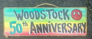 Woodstock HÖLZERNES 50-JÄHRIGES JUBILÄUM SCHILD 8" X 23" X,75" - Bild 1 von 1