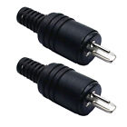 2PCS Male Speaker Tools Power Signal Audio Black Adapter 2 Pin Connector