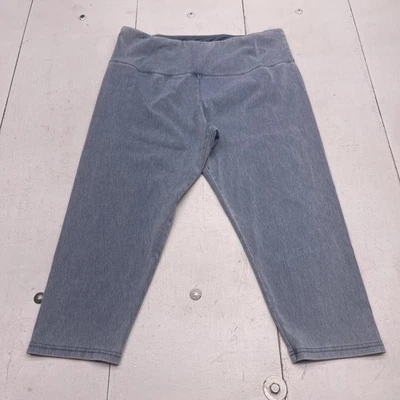 Suave Capri 紧身裤女式 XL 蓝色肚子控制高腰弹力运动 — 第 1/4 张图片