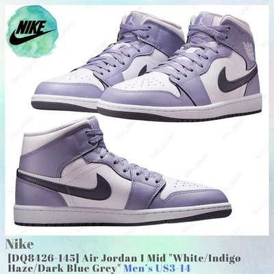 Nike Air Jordan 1 Blanco Medio Indigo Haze Azul Oscuro Gris DQ8426-145 Para hombres US3-14 Foto 1 de 4