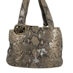 MICHAEL KORS Schultertasche Fulton Python geprägtes Leder groß - grau/hellbraun - Bild 1 von 14