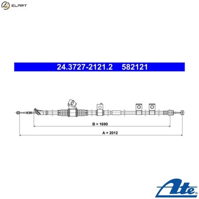 FRENO DE ESTACIONAMIENTO TIRADOR DE CABLE 24.3727-2121.2 PARA MITSUBISHI PAJERO/IV/CLASSIC/Van Foto 1 de 4