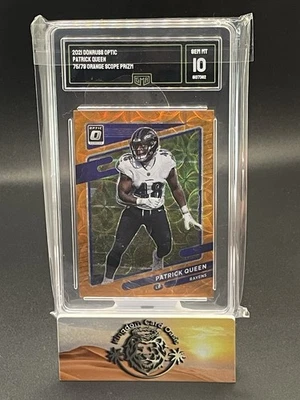 💥PATRICK QUEEN 2021 DONRUSS OPTIC ORANGE SCOPE RAVENS #130 /79 GMA 10 STEELERS - Image 1 of 2