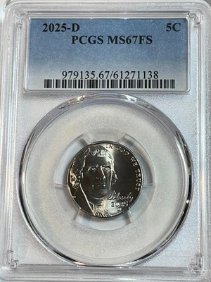 2025 D PCGS MS67FS JEFFERSON NICKEL - Image 1 of 2
