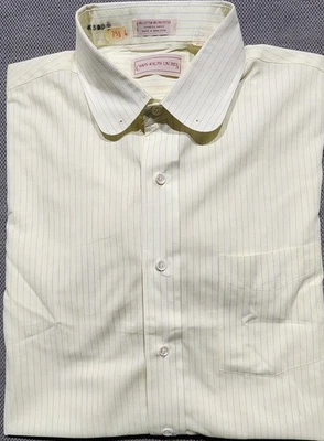 Vtg Chap Ralph Lauren NOS Mens 17-35 Yellow Striped  Club Collar Shirt - Image 1 of 4