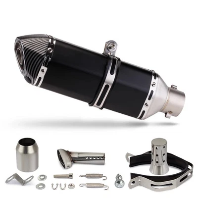 Universal 51mm Silencer Modify Motorcycle Exhaust 370MM Hexagon Muffler Pipe - Image 1 of 4
