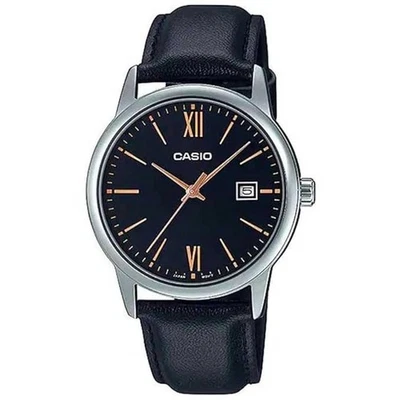 CASIO MTPV002L-1B3 Unisex Black/Silver Analog Watch with Black Band - image 1 of 4