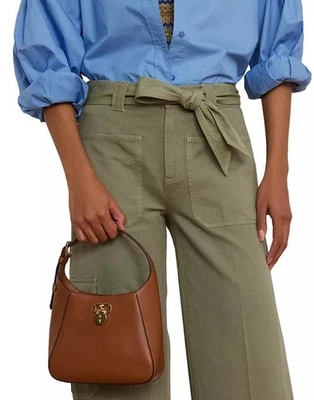 Ralph Lauren Leather Mini Tanner LRL"Engraved Padlock Shoulder Lauren Tan $295 - Image 1 of 4