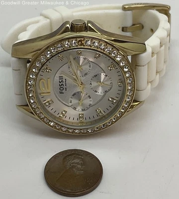 Reloj pulsera analógico para mujer Fossil ES-2348 correa ajustable esfera cronógrafo 65,5 g Foto 1 de 4