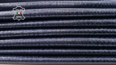 METALLIC DARK INDIGO BLUE SNAKE PRINT On Lamb Leather 3 skins 15sqf 0.7mm #C5800 - Image 1 of 4