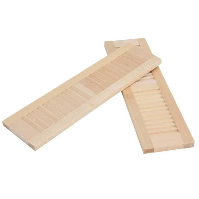 2x 1:12 Dollhouse Wooden Shutters Miniature Unpainted Blind Window Ornaments - Image 1 of 4