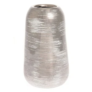 Ceramic Vase-Swirl Design, Table Centerpiece, Gift Item, Flower Pot-Silver, 20cm - Picture 1 of 2