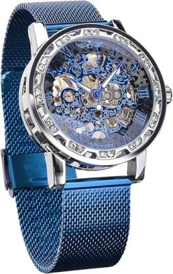 Reloj de pulsera Winner retro mecánico manual esqueleto con diamantes para hombre Foto 1 de 4