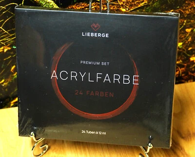 LIEBERGE Acrylfarben Set Premium - 24 intensive Farben à 12ml