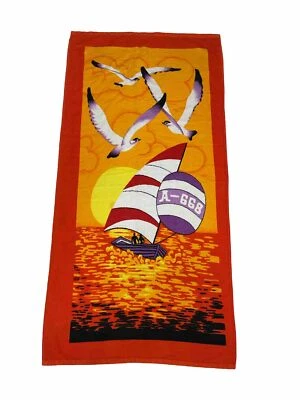 Toalla de playa vintage años 80 puesta de sol rectangular tamaño 27x54 tropical parasailing años 90 Foto 1 de 4
