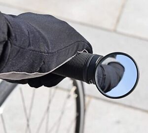 Bike Bar End Mirror, Black Adjustable Flexible Rearview Handlebar Bicycle Mirror