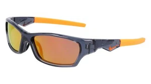 New KIDS Nike DZ7379 021 Grey & Orange JOLT M Sunglasses w/Orange Mirror Lenses - Picture 1 of 4