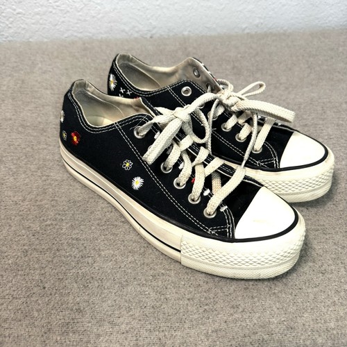 Scarpe Converse 7 Chuck Taylor All Star Lift OX Sneakers Logo Ricamato Fiori