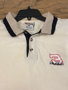 VTG Chase Authentics Mens Sz 2XL Dale Earnhardt Short Sleeve Cream Polo Shirt