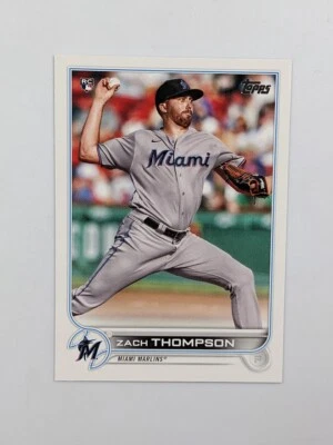 2022 Topps Series 1 #227 Zach Thompson RC Rookie Marlins - Image 1 of 2