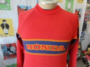 Vintage Honda Motocross Motorcycles 1970'S Red Long Sleeve T Shirt M - Picture 1 of 6