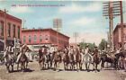 Cowboys on Horseback in Streets of Cheyenne Wyoming Vintage c1912 Postcard