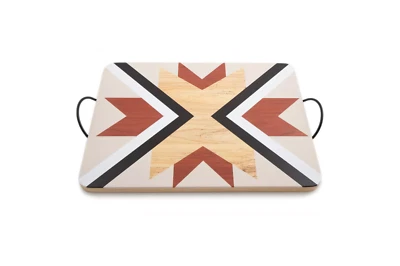 Thirstone 南西图案橡胶木服务奶酪板 14 英寸 x 19 全新 — 第 1/4 张图片