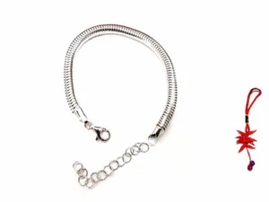 BRACCIALE snake argento INDIANO 925 spesso 6mm, 19 + 5 cm REGOLABILE silver - Imagen 1 de 3